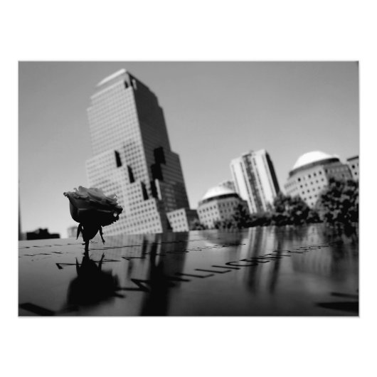 Witte roos ter nagedachtenis foto afdruk (Voorkant)