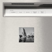 Witte roos ter nagedachtenis magneet (Insitu (Vaatwasser))