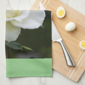 Witte roos theedoek (Quarter Fold)
