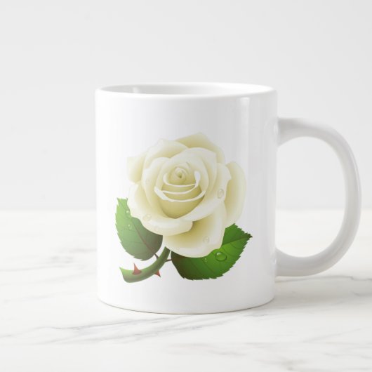 Witte Roos van Austin Grote Koffiekop (Rechts)