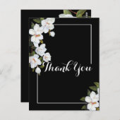 Witte Roos Vintage Dank je Briefkaart (Voorkant / Achterkant)