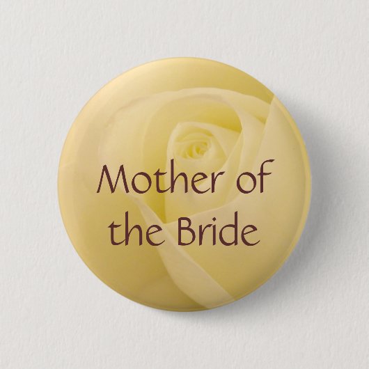 Witte roos voor Moeder van de Bride Ronde Button 5,7 Cm (Voorkant)