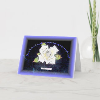 Witte roos voor verjaardag / verjaardag kaart