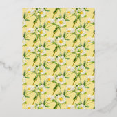 Witte roos waterverf bruiloft met florale  folie uitnodiging (Achterkant)