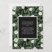 Witte Roos Zwart Foto Afstudeer Uitnodiging (Achterkant)