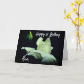 Witte Roosknop Bloem Persoonlijke Verjaardag Kaart (Gele Bloem)