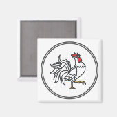 Witte rooster - Collectie van visgarnalen Magneet (Voorkant / Achterkant)