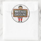 Witte Rose Benzine teken verroeste versie Ronde Sticker (Tas)