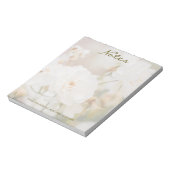 Witte Rose Bloem Foto met aangepaste titel en naam Notitieblok (Linkerzijde)