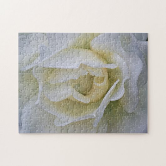 Witte Rose Bloem Kunst Puzzel (Horizontaal)