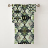 Witte Rose Bloemen Abstracte Kunst Bad Handdoek (Insitu)