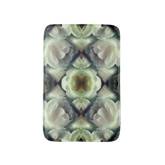 Witte Rose Bloemen Abstracte Kunst Badmat (Voorkant Verticaal)