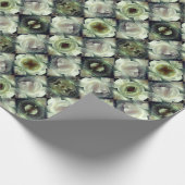 Witte Rose Bloemen Abstracte Kunst Cadeaupapier (Hoek)