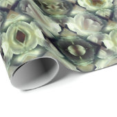 Witte Rose Bloemen Abstracte Kunst Cadeaupapier (Rol Hoek)