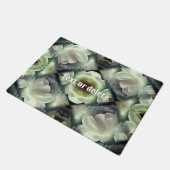 Witte Rose Bloemen Abstracte Kunst Gepersonaliseer Deurmat (Schuin)
