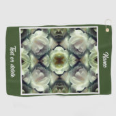 Witte Rose Bloemen Abstracte Kunst Gepersonaliseer Golfhanddoek (Horizontaal)