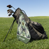 Witte Rose Bloemen Abstracte Kunst Gepersonaliseer Golfhanddoek (Groen)