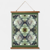 Witte Rose Bloemen Abstracte Kunst Hangend Wandkleed (Voorkant)