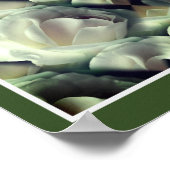 Witte Rose Bloemen Abstracte Kunst Poster (Hoek)