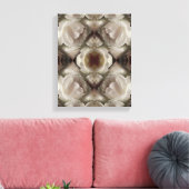 Witte Rose Bloemen Abstracte Kunst Vintage Canvas Afdruk (Insitu (Woonkamer))