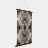 Witte Rose Bloemen Abstracte Kunst Vintage Hangend Wandkleed (Gebogen)