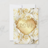 Witte Rose Bloemen Bruiloft RSVP (Voorkant)