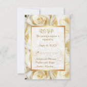 Witte Rose Bloemen Bruiloft RSVP (Achterkant)