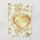 Witte Rose Bloemen Bruiloft RSVP (Voorkant / Achterkant)