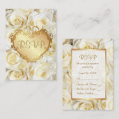 Witte Rose Bloemen Bruiloft RSVP Informatiekaartje (Voorkant / Achterkant)