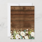 Witte Rose Bloemen Bruiloft Save the Date Uitnodig Bedankkaart (Achterkant)