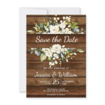 Witte Rose Bloemen Bruiloft Save the Date Uitnodig
