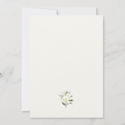 Witte Rose Bloemen Bruiloft Uitnodigingen (Achterkant)