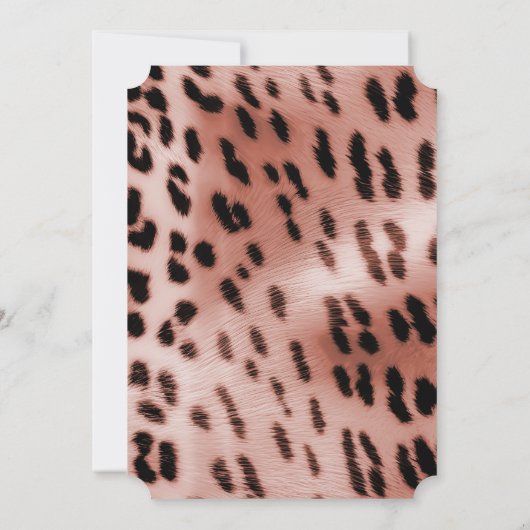 Witte Rose Blush Roze Leopard Kaart (Achterkant)