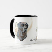 Witte Rose Boeket Labrador Retriever Hond Mok (Voorkant links)