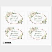 Witte Rose Bourgondië Floral Boho bruiloft Rechthoekige Sticker (Vel)