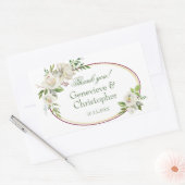 Witte Rose Bourgondië Floral Boho bruiloft Rechthoekige Sticker (Envelop)