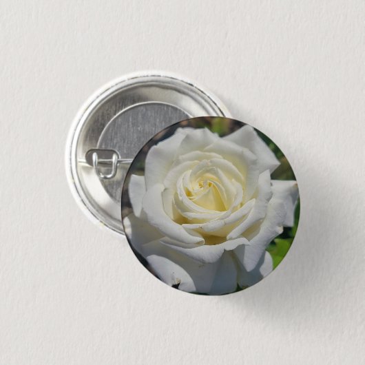 Witte Rose Button (Voorkant /achterkant)