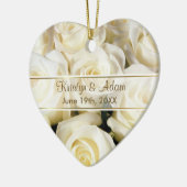 Witte Rose Elegance - Aanpassen Keramisch Ornament (Links)