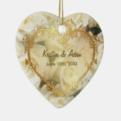 Witte Rose Elegance - Aanpassen Keramisch Ornament (Rechts)