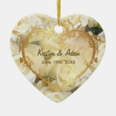 Witte Rose Elegance - Aanpassen Keramisch Ornament (Voorkant)