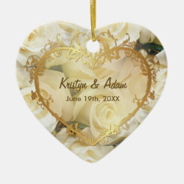 Witte Rose Elegance - Aanpassen Keramisch Ornament