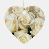 Witte Rose Elegance - Aanpassen Keramisch Ornament (Achterkant)