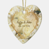 Witte Rose Elegance - Aanpassen Keramisch Ornament (Links)