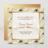 Witte Rose Elegance - Douche Save The Date (Voorkant / Achterkant)