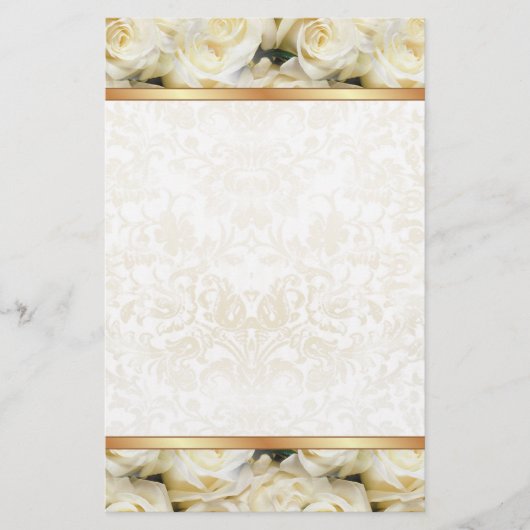 Witte Rose Elegantie Briefpapier (Voorkant)