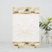 Witte Rose Elegantie Briefpapier (Staand voorkant)