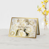 Witte Rose Elegantie Kaart (Gele Bloem)