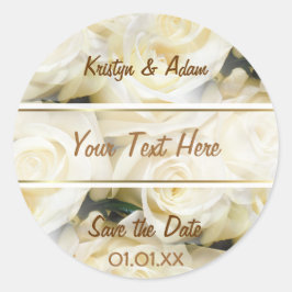 Witte Rose Elegantie Ronde Sticker