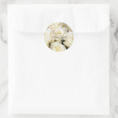 Witte Rose Elegantie Ronde Sticker (Tas)