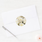 Witte Rose Elegantie Ronde Sticker (Envelop)
